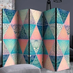 Paravent mit Dreieck Muster mit Orient Ornamenten - Sintma