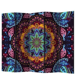 Paravent mit farbenfrohem Mandala Motiv - Yaniz