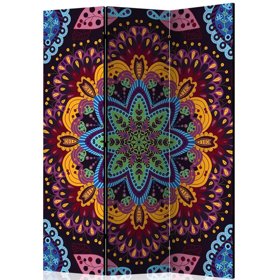 Paravent mit farbenfrohem Mandala Motiv - Yaniz