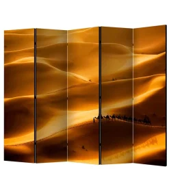 Paravent mit Foto Wüste mit Kamel Karavane - Lively