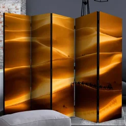 Paravent mit Foto Wüste mit Kamel Karavane - Lively