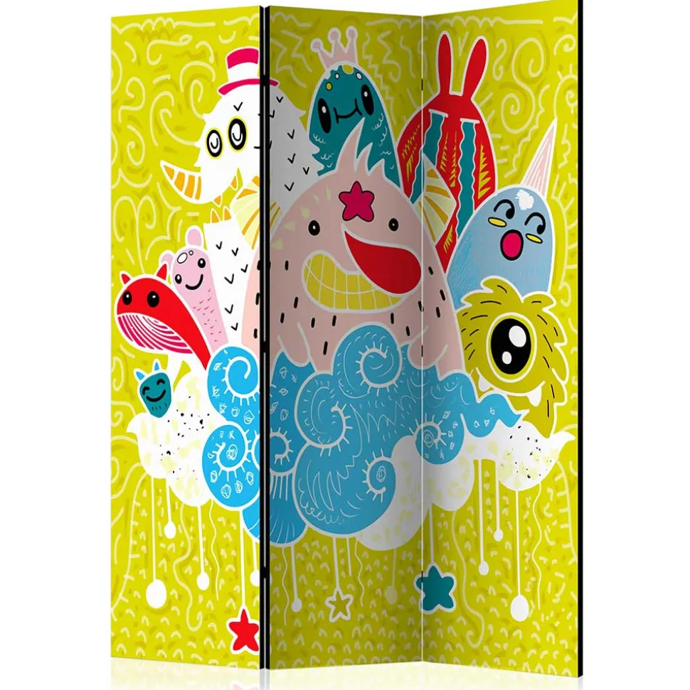 Paravent mit Kawaii Monster Motiv - Quarzas