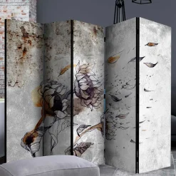 Paravent mit Kunstmotiv Sonnenblumen im Wind - Grema