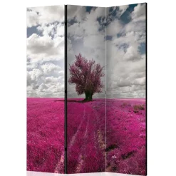 Paravent mit Landschaft Motiv in Pink - Altamira