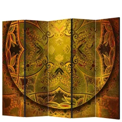 Paravent mit Mandala Motiv Goldfarben - Gabrio