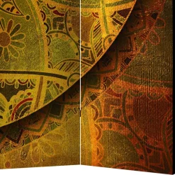 Paravent mit Mandala Motiv Goldfarben - Gabrio