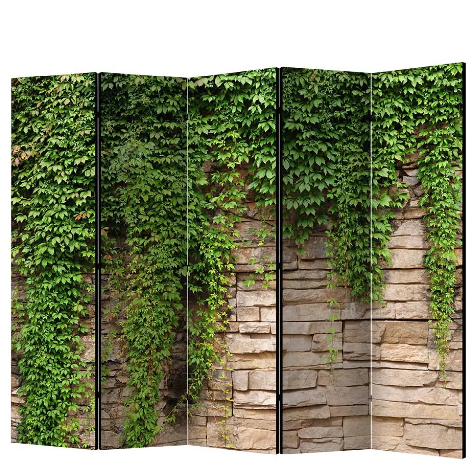 Paravent mit Mauer & Ranke Wilder Wein - Letona