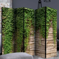 Paravent mit Mauer & Ranke Wilder Wein - Letona