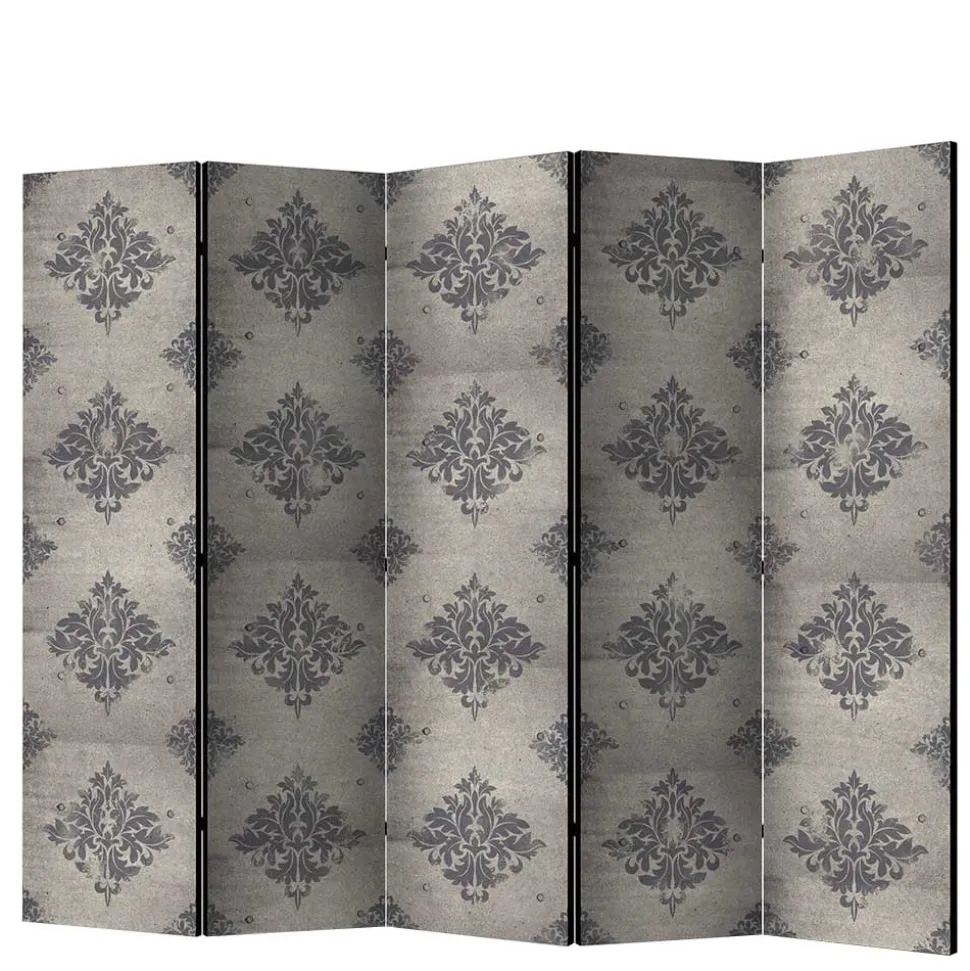 Paravent mit Ornament Muster in Grau - Scandrec