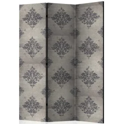 Paravent mit Ornament Muster in Grau - Scandrec