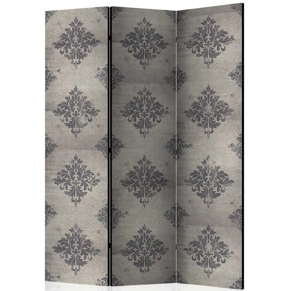 Paravent mit Ornament Muster in Grau - Scandrec