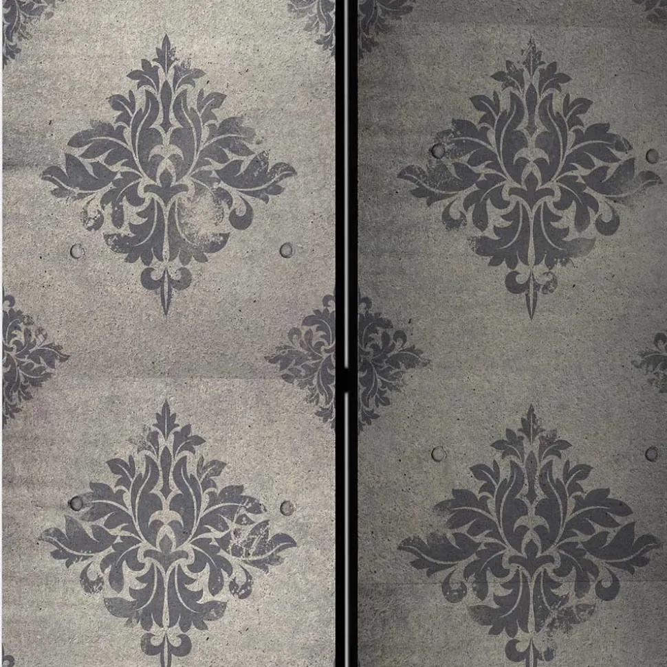 Paravent mit Ornament Muster in Grau - Scandrec