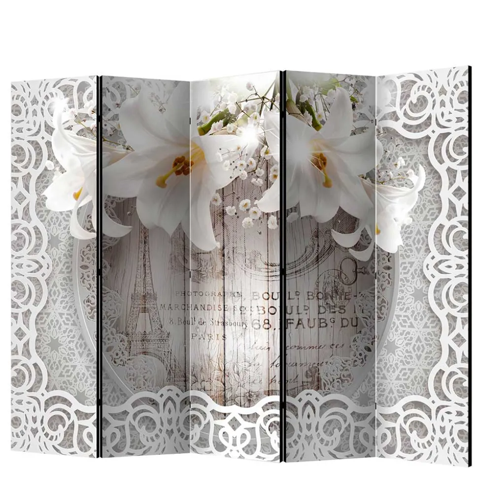 Paravent mit Vintage Motiv Paris Lilien - Crane