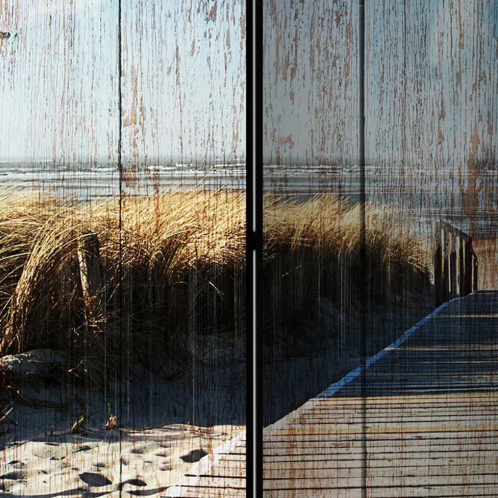 Paravent Vintage Look Strand Meer - Centres
