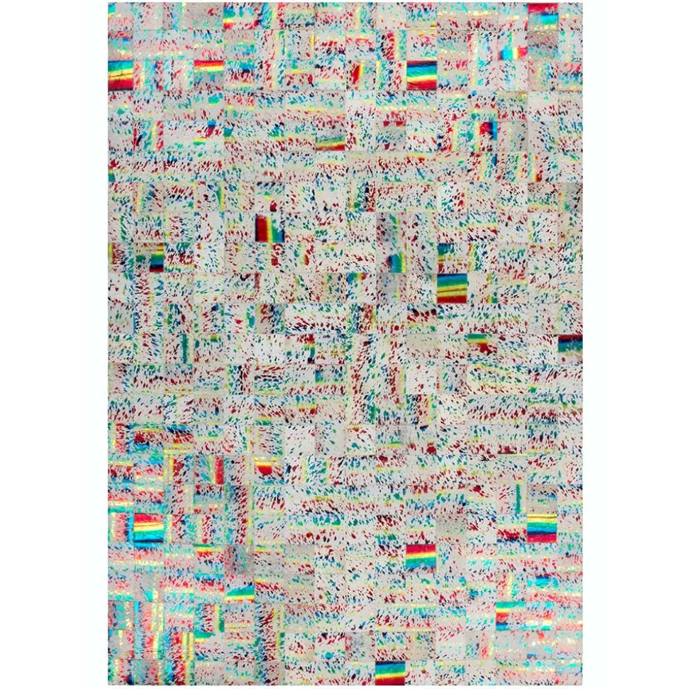 Patchwork Designteppich aus Echtfell - Bradla