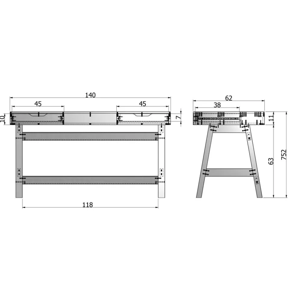PC Tisch Luciane in Weiß