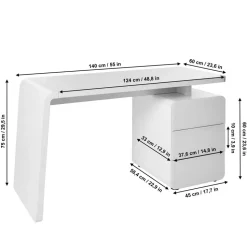 PC-Tisch Piramyda in Weiß