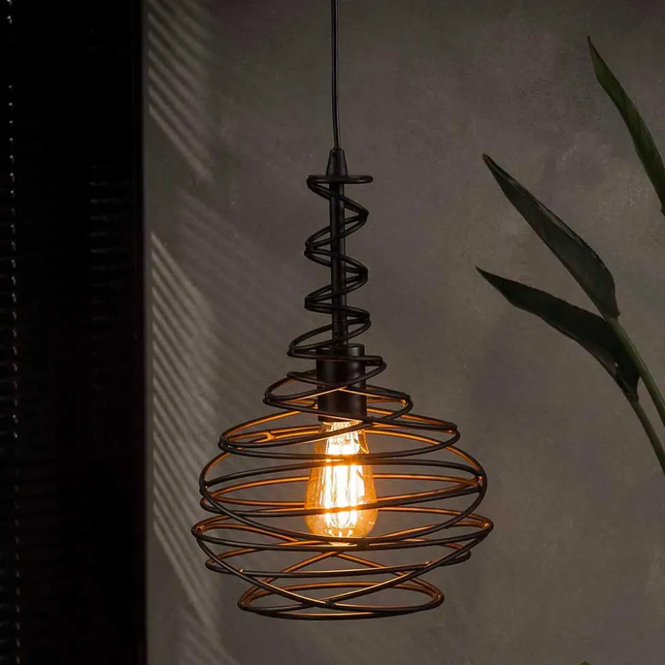 Pendelleuchte mit Drahtschirm geschwungen - Brozana