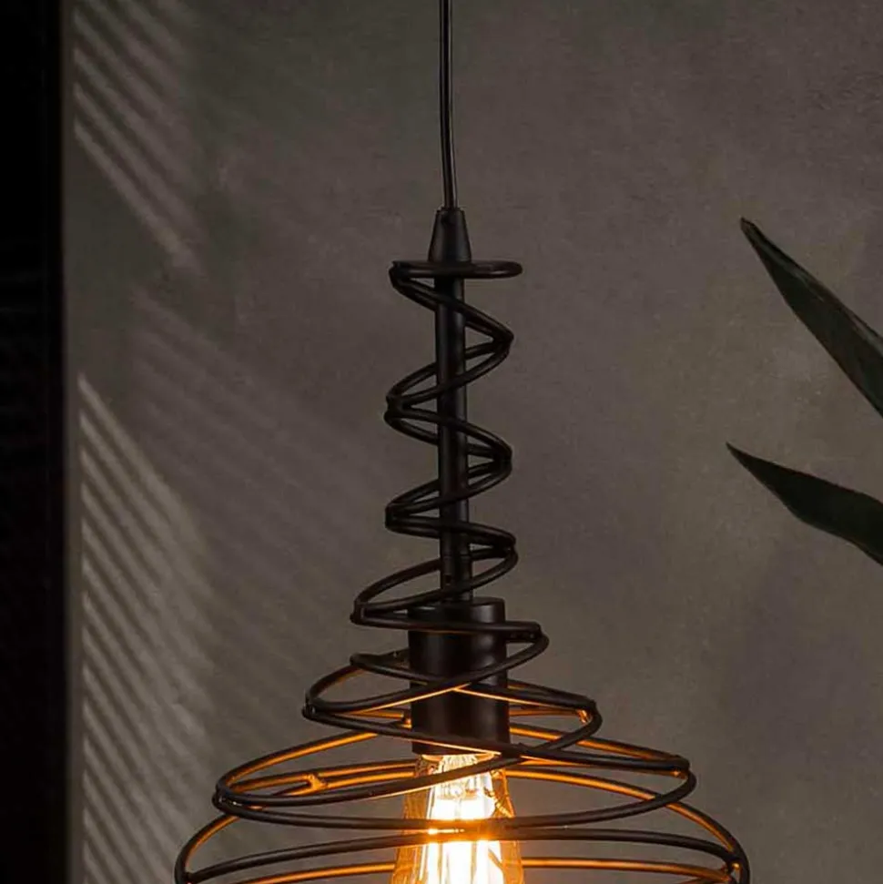 Pendelleuchte mit Drahtschirm geschwungen - Brozana