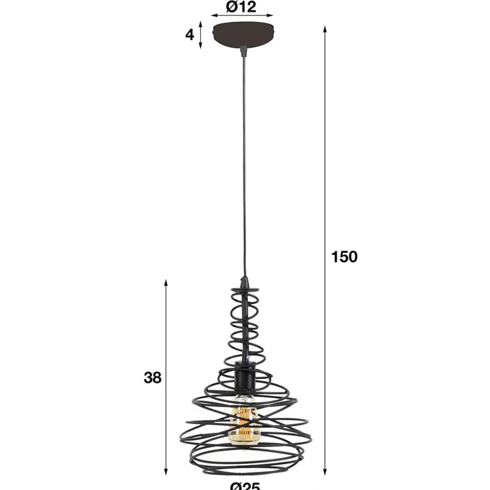 Pendelleuchte mit Drahtschirm geschwungen - Brozana