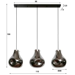 Pendelleuchte mit drei Tropfen Design Schirmen - Vincent