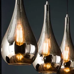 Pendelleuchte mit Glasschirmen im Tropfen Design - Zirus