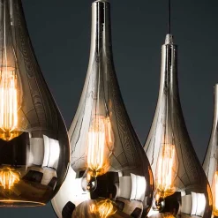 Pendelleuchte mit Glasschirmen im Tropfen Design - Zirus