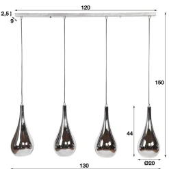 Pendelleuchte mit Glasschirmen im Tropfen Design - Zirus