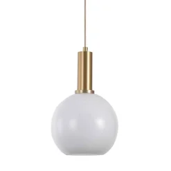 Pendelleuchte mit Kugelschirm in Weiß - Konstantin