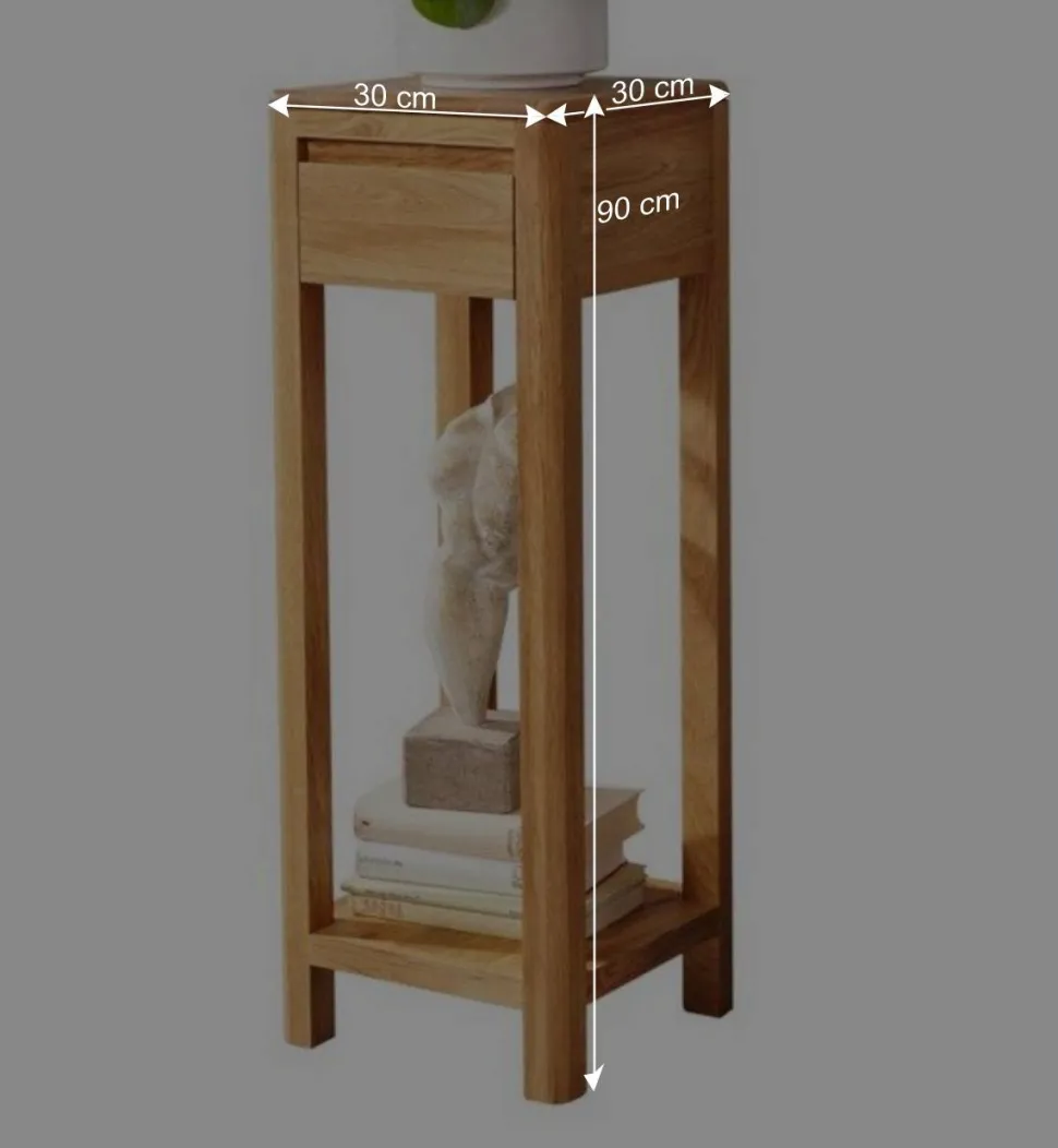 Pflanzenhocker aus Wildeiche Massivholz - Uvinessa