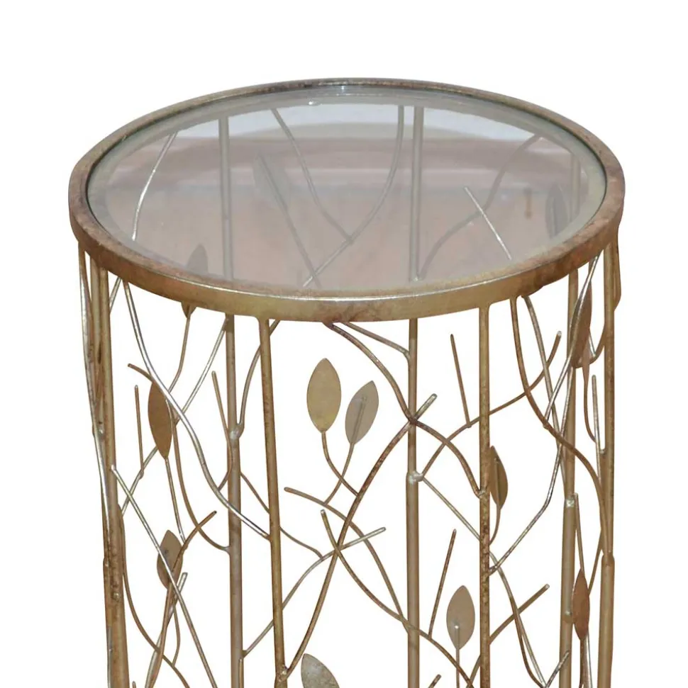 Pflanzenhocker Jarana in Gold