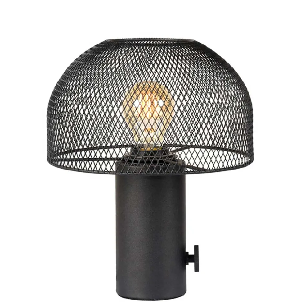 Pilz Design Tischlampe in Schwarz Metall - Janie