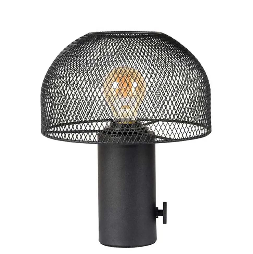 Pilz Design Tischlampe in Schwarz Metall - Janie