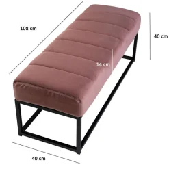 Polsterbank in Rosa und Schwarz - Pirna