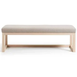 Polsterbank Materra in Beige mit Holz-Gestell