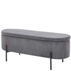 Polsterbank mit Stauraum in Grau Cord - Zavamanco