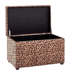 Polsterbank mit Truhe in Leo Optik Samt - Caypago