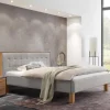 Polsterbett Doppelbett in Grau Stoff - Pays