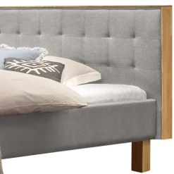 Polsterbett Doppelbett in Grau Stoff - Pays