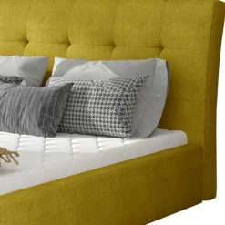 Polsterbett in Currygelb Stoffbezug - Rosiblo