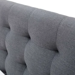 Polsterbett in Grau & Eiche - Saludio