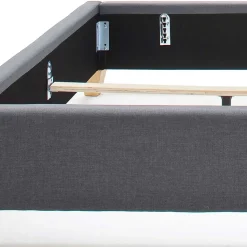 Polsterbett in Grau & Eiche - Saludio