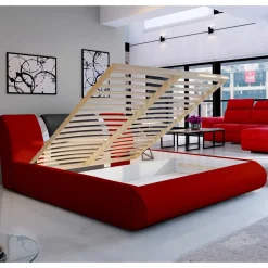Polsterbett in Rot mit Schwarz - Hawaian