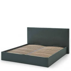 Polsterbett mit Bettkasten in Dunkelgrün - Sandja