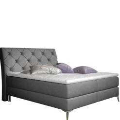 Polsterbett mit Stauraumboxen in Dunkelgrau - Horizonte