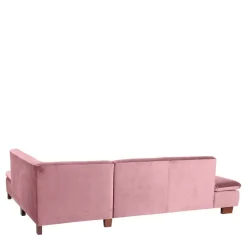 Polsterecke in Rosa mit Nussbaum Braun - Jaglyn
