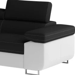 Polsterecke in Schwarzbraun Weiß mit Funktion - Ziariva