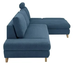 Polsterecke Schlafsofa in Blau - Baonga