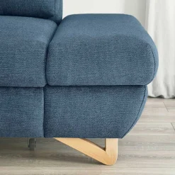 Polsterecke Schlafsofa in Blau - Baonga