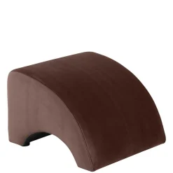 Polsterhocker aus Samtvelours in Braun - Vastonia